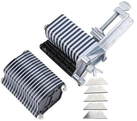 Bobinadora automática de bobinas Cortador de encaje de mesa de cuero de 2,5 MM/4MM de ancho for cinturones de tira trenzada de flecos, máquina cortadora de encaje de cinta, cuchillo artesanal de cuero