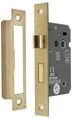 Infinity Decor 63mm & 75mm Bathroom Mortice Door Lock for Internal Wooden Doors - Warrington Certified & Security Purpose. (Satin Brass, 63mm)