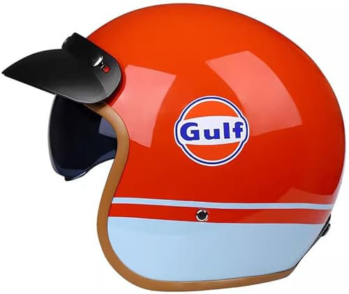 Retrò Moto Mezzo Casco Scooter Crociera Bicicletta Casco A Scodella Scooter Motorino Mezzo Elmetto Moto DOT/ECE Omologato Cromwell Caschi Portatile Mezzi Caschi Jet Casco Scodella 6,M=57-58CM