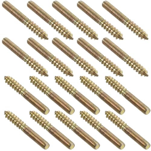 TOP-VIGOR 20Pcs Hanger Bolts, M4x30mm Double Headed Bolts Self Tapping Screw, Double Ended Dowel Screws, Screw Dowels Hanger, Threaded Lag Wood Screws and Machine Bolts for Wood Joint Furniture