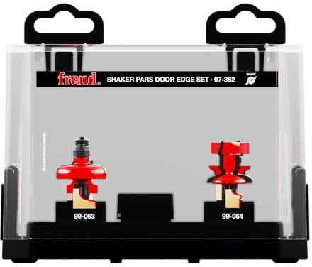 Freud 97-362: Three Piece Premier Adjustable Shaker Door Edge Router Bit Set
