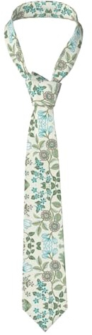 XTYGETY Cravates pour homme avec imprimé fleur verte pour les mariages d'affaires, les fêtes, les événements formels, Noir , taille unique