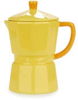 Balvi Mug Moka Colore Giallo Tazza a Forma di caffettiera Italiana con Coperchio Ceramica 350 ml | Tazza Mug Moka Gialla – Balvi | Design iconico e finitura artigianaleLa Mug Moka Balvi reinterpreta l’intramontabile caffett