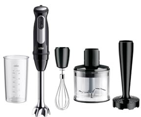 Braun MQ55307M MultiQuick 5 Stabmixer, kraftvoller Motor, 2 Geschwindigkeiten, Edelstahl-Zubehör, einfache Reinigung, schwarz