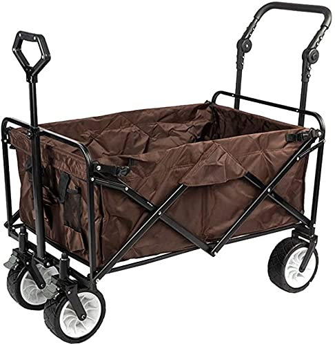 HUIBBGO Klappbarer Gartenwagen für den Außenbereich, Faltbarer Ziehwagen, Campingwagen auf Rädern, robuster Handwagen für Festivals, Tragkraft 100 kg