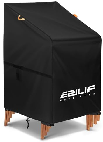 Ezilif Housse de chaise de jardin - 70 x 90 x 80/120 cm - Imperméable - Coupe-vent - Anti-UV - Anti-poussière - Résistante à l'hiver - En polyuréthane Oxford 420D - Indéchirable - Avec sac