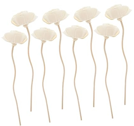 UKCOCO Varillas Difusoras De Ratán Floral 8 Piezas, Palitos De Aroma para Aceites Esenciales, Varillas De Recambio para Difusor De Aromaterapia Hogar y Oficina