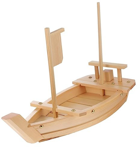 CLISPEED Piatto Da Sushi a Forma Barca in Vassoio Da Esposizione Per Sashimi e Antipasti Per Ristoranti e Feste Design Classico e Attraente 50cm
