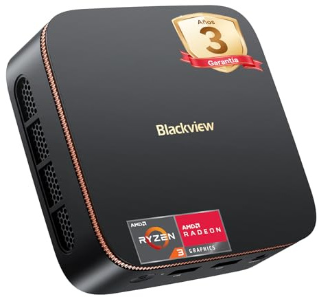 Blackview MP20 Mini PC Win11 Pro, AMD Ryzen 3300U(Mieux Que 3250U/N150), 16 Go DDR4 RAM 512 Go M.2 SSD Mini Ordinateur de Bureau, WiFi 5G, 4K UHD Dual Display Tour PC pour l'école/Bureau.