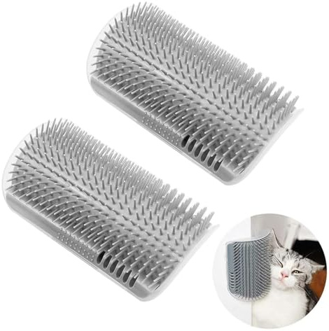 Massage Ecke Katze Bürste, Weicher Katzen Bürste, Katze Self Groomer, Katzenbürste Wand Ecke, Katzenspielzeug mit Katzenminze Unterstützung für Türen Tisch Wände