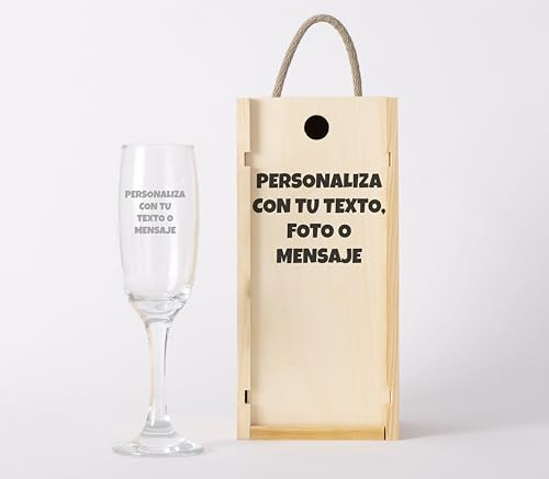 NANNUK | Copas De cava Personalizadas De Cristal | Regalos Para Mujer Y Hombre | Copas De cava Grabadas | Regalo Día de la Madre (Crea tu Copa Personalizada Desde Cero, 1 Copa)