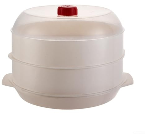 Vaporiera regolabile per forno a microonde, a doppio strato ispessito con coperchio girevole regolabile per cucinare in cucina, 25 x 22 x 8 cm (doppio spessore)
