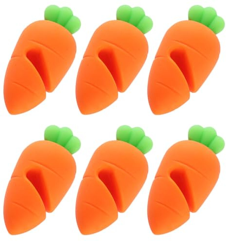 GAROZATION Manici per Pentole Vecchie Protezioni per Pentole in Silicone a Forma di Carota, 6 Pezzi, Anti Trabocco e Sollevatori per Cucina