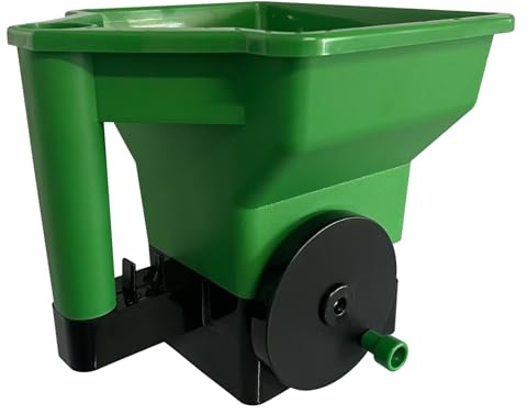 Esparcidor de fertilizantes, esparcidor de semillas de manivela ajustable de mano, dispensador manual de hielo para césped, jardín, granja, herramienta de siembra portátil para jardineros domésticos