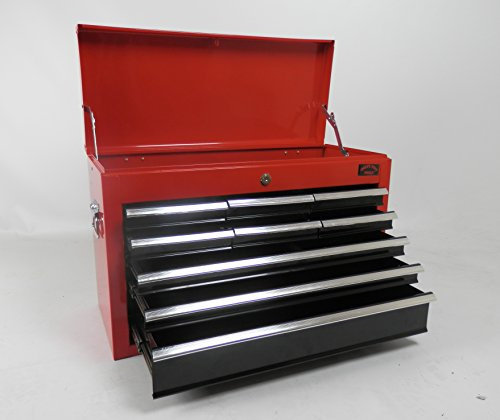 dirty pro tools™ LARGE LIGHTWEIGHT 9 DRAWER TOOL BOX CHEST WITH KEY LOCK AND US BALL BEARING SLIDES DRAWERS