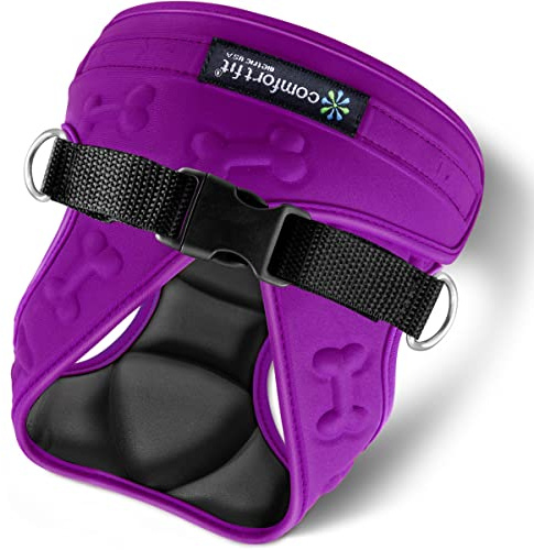 Comfort Fit Dog Harness No Pull No Escape Harness Adjustable Buckles Soft Padded Reflective Choke Step in Dog Vest with Easy Control Handle for Small Medium Large Dogs & Puppies