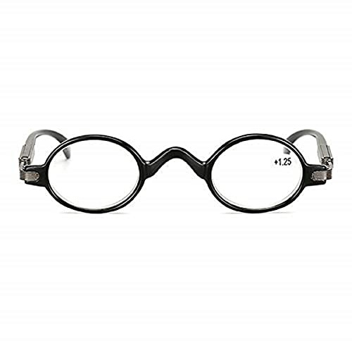 Hd Anti-Müdigkeit Lesebrille Pc Schwarz Runde Rahmen Harz Linse Presbyopie Gläser - 2.5