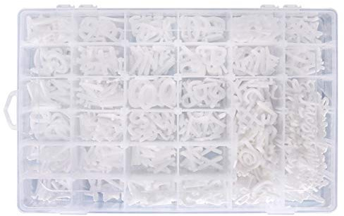 Letter Board Letters,645 PRE-Cut Characters (3/4 and 1 Inch,White) With Sorting Tray