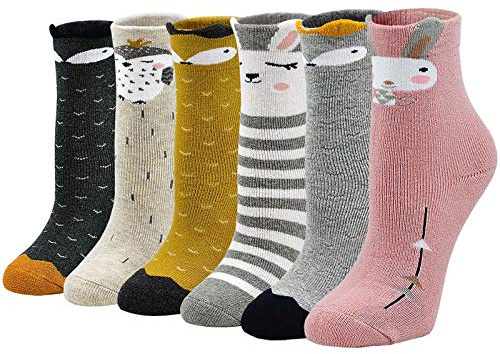 LOFIR Dicke Kinder Socken aus Baumwoll Winter Warme Thermo Socken für kleine Mädchen Jungen Kleinkind Neuheit Socken Größe 20-34, für 2-11 Jahre, 6 Paare