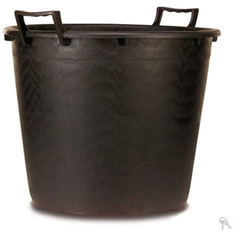 MASTELLO LT 65 + MANICI NERO VASO SECCHIO EDILIZIA GIARDINO