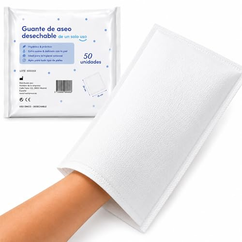 150 Guanti da Bagno Usa e Getta Ultra Morbidi - Non Tessuti Imbottiti - Per Cura Medica e Igiene - Bianchi - Le Pro del Medicale