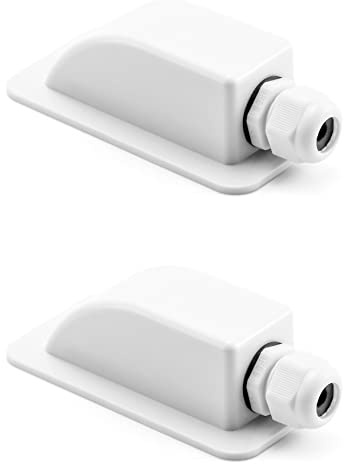 QWORK 2 Stück Dachdurchführung IP68 Wasserdicht ABS Solar 1 Fach Kabeldurchführung für Solarsatellit Klimaanlage Wohnmobil Wohnwagen Boot