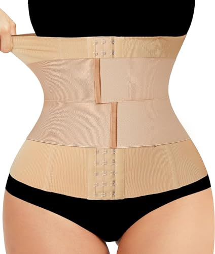 Junlan Korsett Damen Bauchgurt Schwangerschaft Bauchweg Waist Trainer Damen Bauchweggürtel Schwangerschaftsgürtel (beige, M)