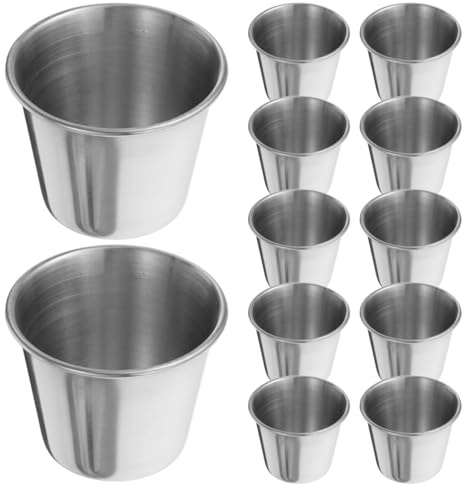 Gadpiparty 12 Stück Edelstahl Schnapsgläser 45 Ml Tragbare Metallbecher Für Zuhause Bar Whisky Wodka Tequila Getränke Und Saucen