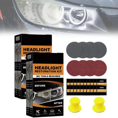 Kit de restauración de faros Restowipes,Toallitas limpiadoras de faros Restowipes,Kit de restauración de limpiador de faros para coche,limpiador de restauración de lentes de faros polacos (2 juegos)