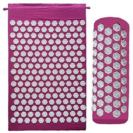 pologmase Akupressurmatte - Leichtes Akupressur-Pad mit Strike - Akupressurmatte und Kissen-Set fördert Entspannung und Konzentration für optimale Gesundheit und Wohlbefinden