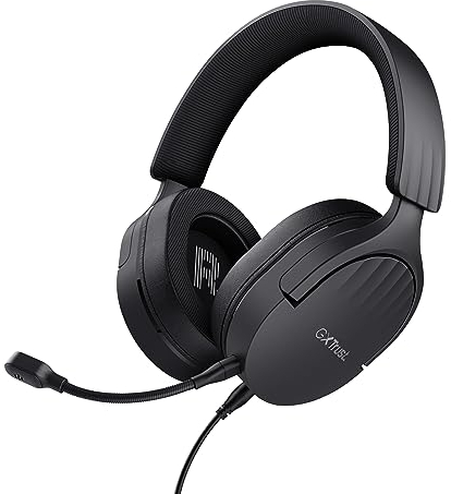 Trust Gaming GXT 489 Fayzo Gaming Headset for PC, PS5, PS4, Xbox Series X|S, Switch, Mobile, 3.5 mm Jack, 85% Recycled Plastics, Over-Ear Wired Headphones with Noise Cancelling Microphone - Black