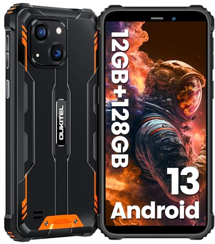 OUKITEL WP32 Movil Resistente 12GB+128GB/1TB, Android 13 Teléfono Irrompible, 6.0 HD+ Movil Antigolpes, 6300mAh Batería, Cámara 20MP, Face ID/NFC/GPS/OTG/Dual SIM 4G/IP68/69K Movil Todoterreno