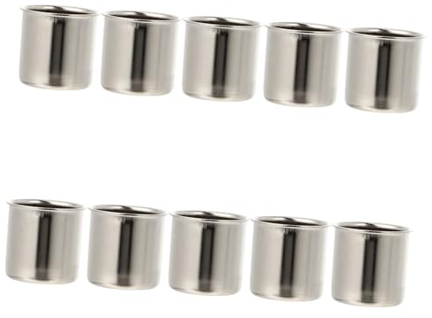 TOPPERFUN 10pcs Nickel Plated Metal Candle Cups 23x23x0.5mm Diy Xmas Candleholder Accessories for Christmas Wreath Candlestick Table Decor Random Style