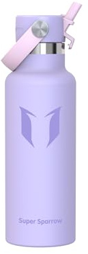 Sparrow Vattenflaska 500ml/750ml/1L/1.2L Rostfritt Stål TermosFlaska Sugrör | Sportflaska, Water Bottle, Läckagesäker, Diskmaskinssäker, BPA-Fri, Vakuum, Isolerad, Kall, Varm, Skola, Sport, Gym, Office