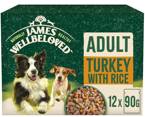 James Wellbeloved Adult Dog Food with Turkey in Gravy Pouch 12 x 90 g
