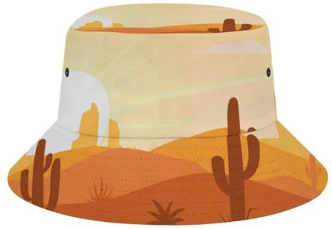 Lurnise Herren Sonnenhüte Wüste Und Kaktus Damen Eimer Hüte Fischerhut Outdoor Cap