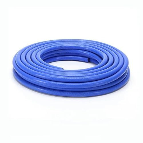 1 m, 6–32 mm Innendurchmesser, rot/blauer Silikonschlauch, verstärkter geflochtener Gummischlauch, Wasserleitung, Hochdruckleitung, blau, 6 x 12 mm