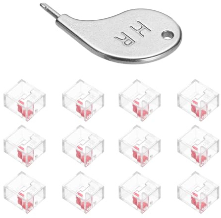 QUARKZMAN 12pz Blocco Porta Porte RJ45/Tappo Antipolvere PC con Chiave Codificata, Rosso
