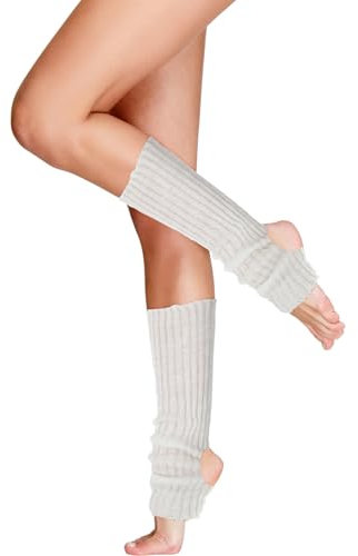 CIATBYYJ Beinwärmer Damen,Ballett Stulpen Legwarmer,Weiche lange offene Zehen und Fersen Ballett Beinstulpen,Gestrickte Steigbügel Beinwärmer für Damen Tanz & Yoga