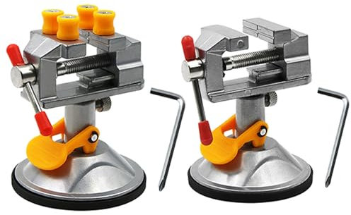 Mini-Bank-Schraubstock, verstellbarer Saugnapf-Schraubstock, Handbohrmaschinen-Schraubstock, Mini-Bankschraubstock mit Gummi-Saugfuß, Tisch-Schraubstock-Klemme, einfaches Drehen,