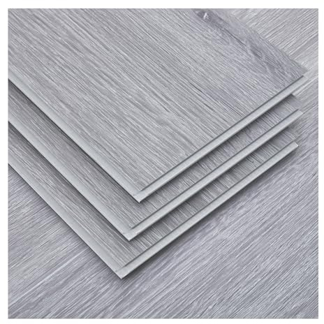 INMOZATA 20PCS Luxury SPC Vinyl Flooring Interlocking Floor Tiles with built-in 2mm thick Soundproofing Foam Natural Wood Grain Click Flooring Planks 91.5 X15.2X0.4CM（Light Grey）