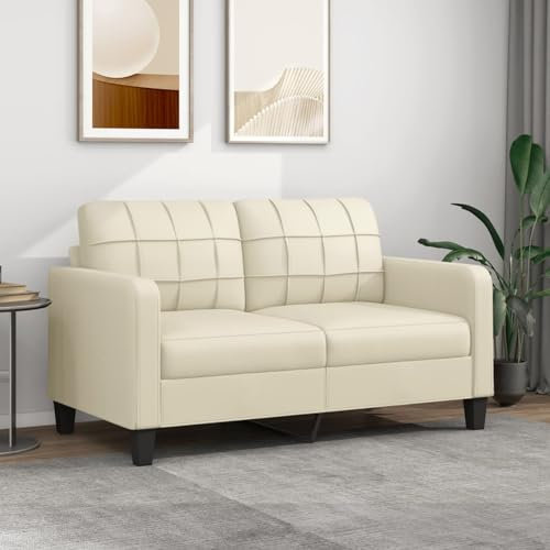 Xichuzi 2-Sitzer-Sofa Creme 140 cm Kunstleder, Sofa Wohnzimmer, Jugendsofa, Relaxsofa, Sofas & Couches, Sofa Für Schlafzimmer, Jugend Zimmer
