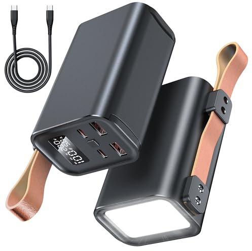 140W Power Bank 50000mAh:Large Portable Laptop Powerbank 4 Outputs & 2 Inputs External Mobile Phone Battery PD3.1 QC4.0 Fast Charging USB C Power Bank with LED Display Charger for Smartphones Outdoor