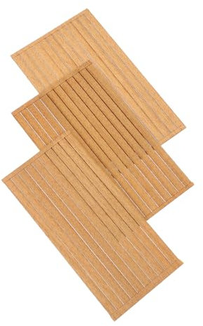 Warmhm 80pcs Solid Wood Boat Decking Strips for Sea Deck Boat Flooring Diy Enthusiasts Model Miniature House Accessories Wood Strip Flooring Decoration