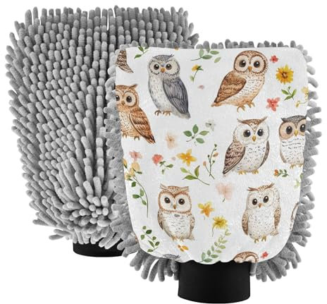 Guanti bianchi per lavaggio auto, in microfibra, confezione da 2 guanti per lavaggio auto, senza graffi, per la pulizia del lavaggio