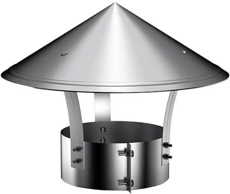Comignolo, Cappuccio per Camino di Ventilazione, Cappuccio Conico in Acciaio Inossidabile, Rinforzato e di Facile Installazione, Cappuccio Antipioggia per Tetto, per Canna fumaria, Cucina Fa
