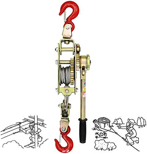 Cabrestante de mano con engranaje manual, extractor de trinquete de cable, cabrestante de transporte portátil con freno para remolque, capacidad de 4 toneladas