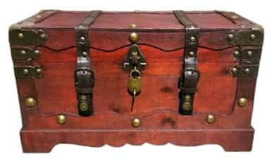 SESCO Vintage Look Holzkiste mit Vorhängeschloss in drei Größen (40x19x22cm)