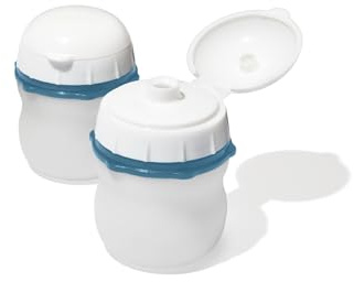 OXO Good Grips Prep & Go Silicone Squeeze Bottle - 2.3 oz, Ocean Blue | Portable, Leakproof Silicone Bottle for Salad Dressing, Sauce, Condiments, Flips Inside Out for Cleaning, Dishwasher Safe