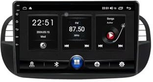 9 Touchscreen Android 15 Car Stereo Wireless CarPlay Android Auto, Per FIAT 500 Abarth 2007-2015 con BT GPS WIFI FM RDS Radio Telecamera Posteriore Lettore multimediale.(G20 2+32G)